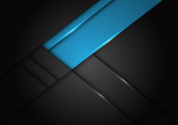 ダークグレーメタリックデザイン現代の未来的な背景ベクトルイラストに抽象的な青いラベルが重なっています. - ベクター画像