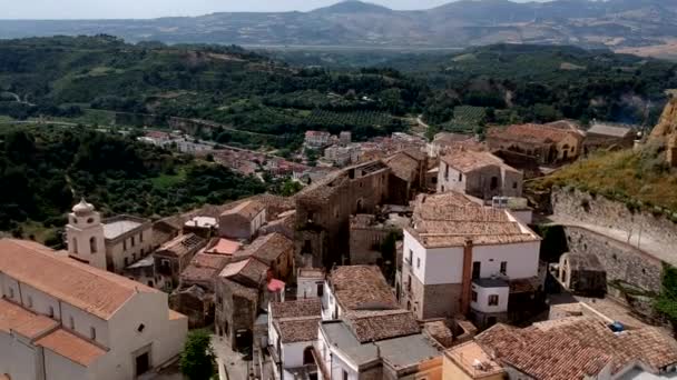 Vista panorámica del casco antiguo de Tursi en la región de Basilicata, Italia
 - Metraje, vídeo