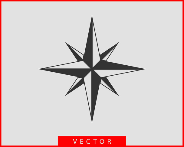 Compass icon vector. Wind rose star navigation. - Vector, Image