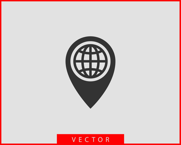 Earth globe vector icon symbol world map. - Vector, Image