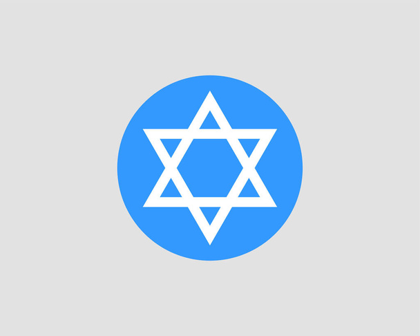 Davud'un Yahudi Yıldızı simgesi. Vektör altı sivri yıldız sembolü. - Vektör, Görsel