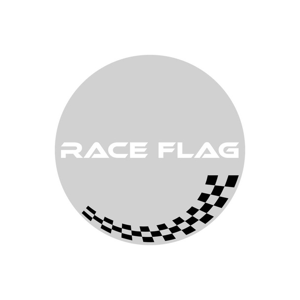 Modern Race Flag kiegészítő kör ellipszis Háttérsablon design Element autóipari cég logo matrica gyors sebességgel magas vég néz - Vektor, kép