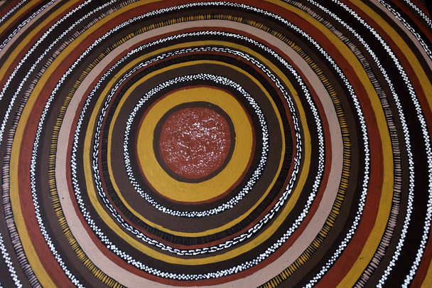 Rdzenna australijska Sztuka Malarstwo dot tło - Zdjęcie, obraz
