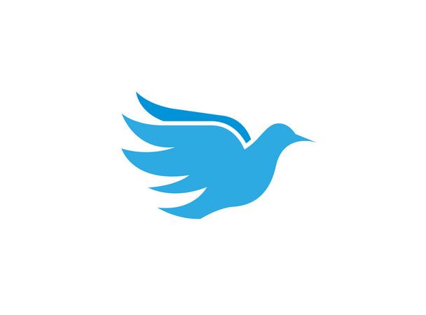 Bird dove open wings flying logo design illustration, pigeon icon - Photo, Image