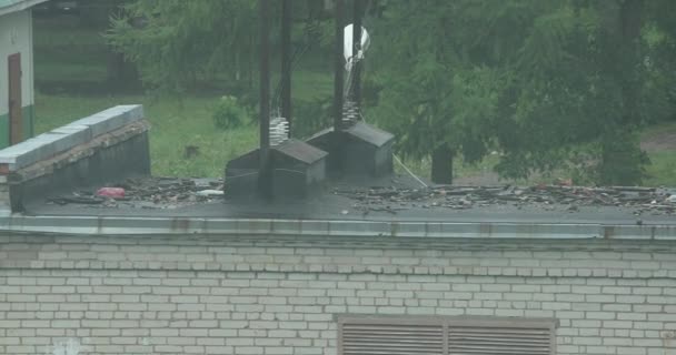 roof of the electric box in the overcast day - Filmagem, Vídeo