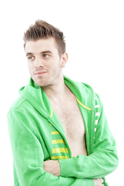 Handsome young sports man on white background - Foto, Imagem
