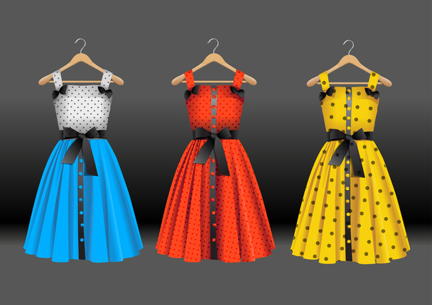 Модні сукні на вішалці
 - Вектор, зображення
