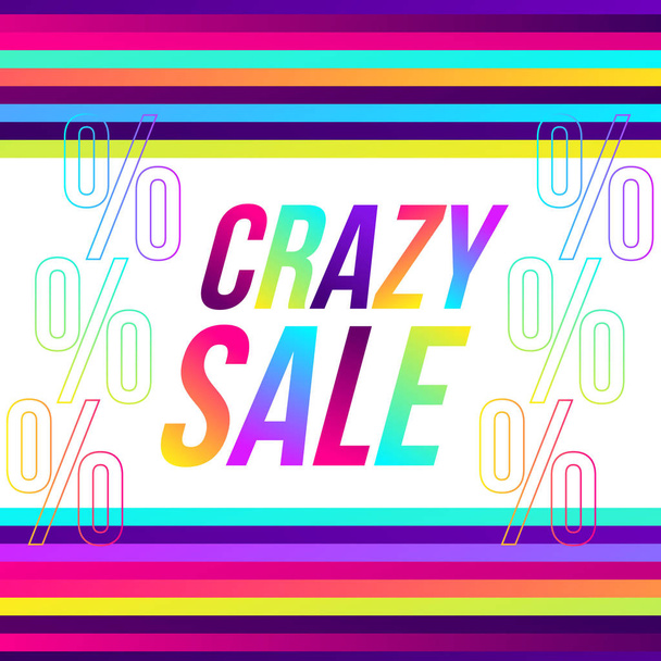 Pazzo banner web di vendita, un sacco di linee colorate, cornice per testo
 - Vettoriali, immagini