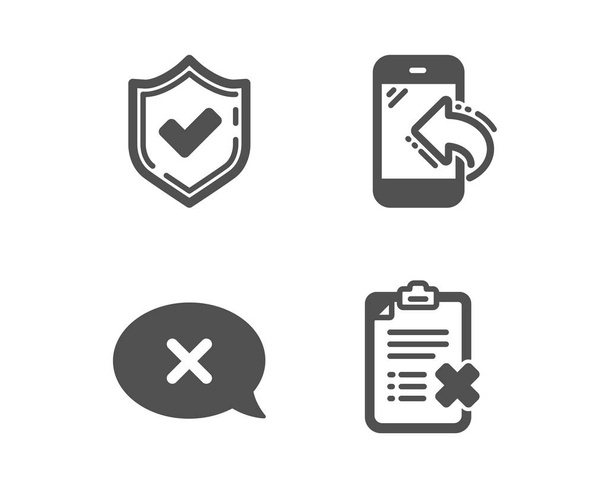 Confirmed, Reject and Incoming call icons. Reject checklist sign. Vector - Vektor, kép