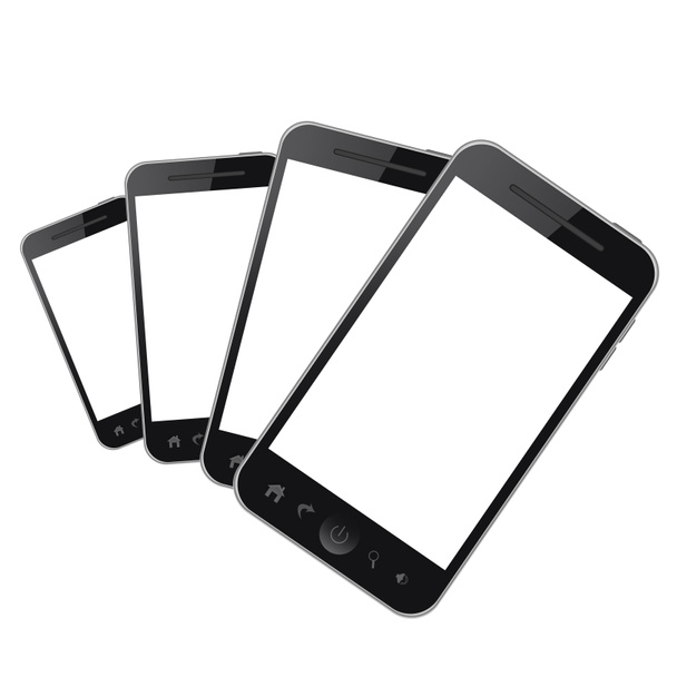 teléfonos móviles con pantalla en blanco - Fotoğraf, Görsel