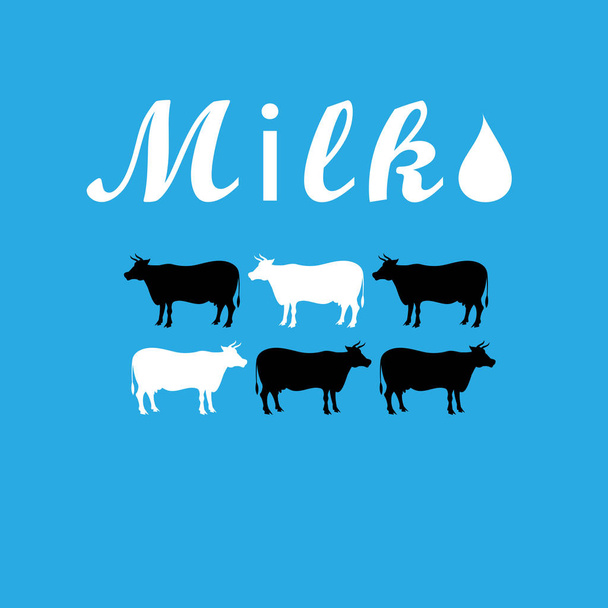 schöne helle Print-Werbung Milch - Vektor, Bild