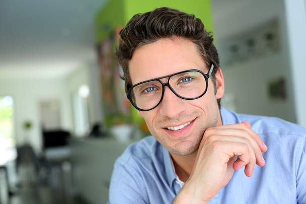 Modern guy with eyeglasses on - Foto, Imagem