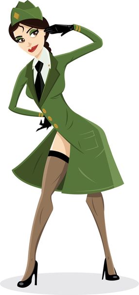 Ejército chica Pin-up ilustración
 - Vector, Imagen