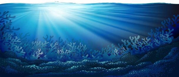Underwater ocean scene background - Vector, Image