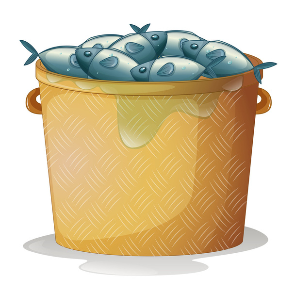 Um balde de peixe
 - Vetor, Imagem