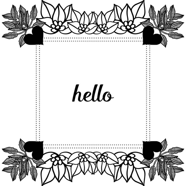 Vector illustration design graphic of hello with elegant flower frame - Vector, Image