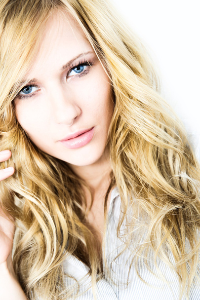 Portrait of blond woman with long hair - Photo, image
