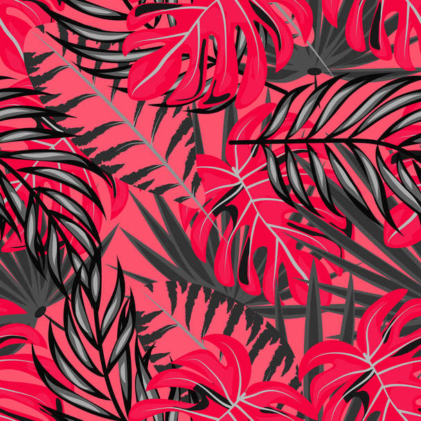 Tropical leaf floral seamless pattern. - Vecteur, image