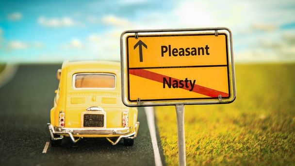 Sokak İşareti Pleasant karşı Nasty - Fotoğraf, Görsel