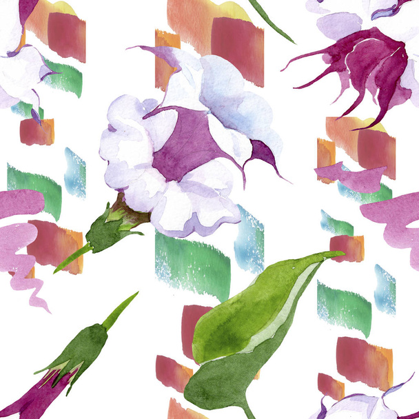 Brugmansia fleurs botaniques florales. Ensemble d'illustration de fond aquarelle. Modèle de fond sans couture
. - Photo, image