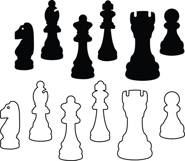 Šachové figurky - Vektor, obrázek