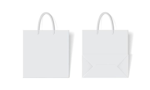 white paper bag top view on white background mock up - Vector, Image