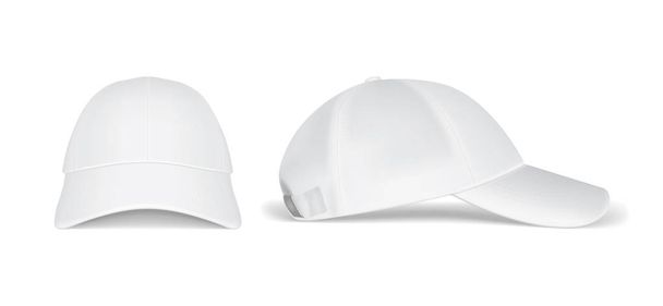 white caps from different sides on a white background Vector - Vector, Image