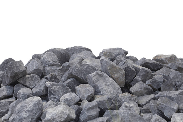 Piles of crushed stone isolate on white. - Photo, Image