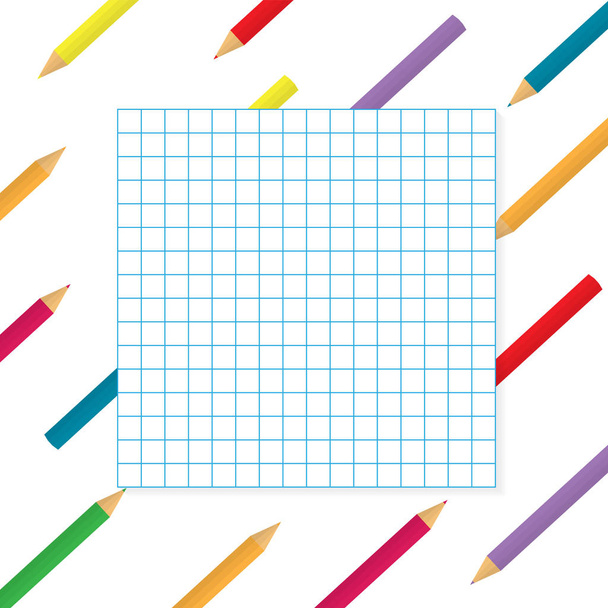 matite colorate con sfondo di carta a quadretto- vettore illustr
 - Vettoriali, immagini