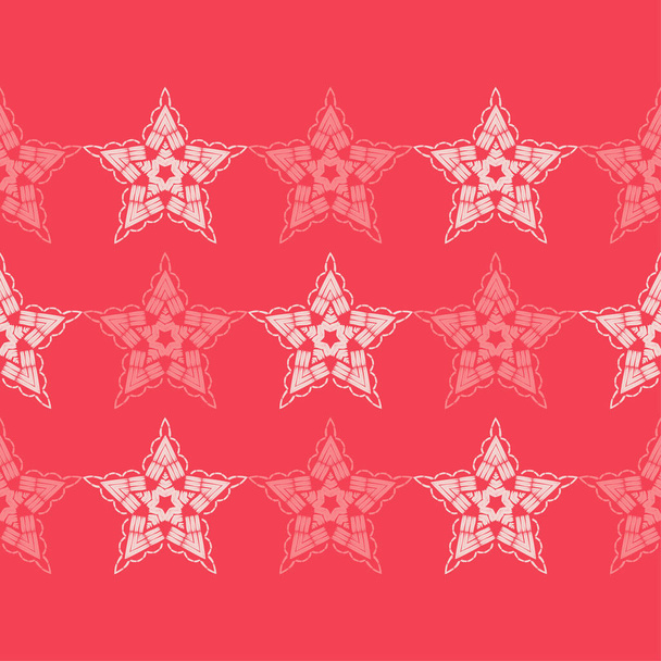 Stars. Ethnic boho seamless pattern. Lace. Embroidery on fabric. Patchwork texture. Weaving. Traditional ornament. Tribal pattern. Folk motif. Can be used for wallpaper, textile, wrapping, web. - Vector, Image
