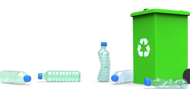 3D-Plastikflaschen - Recycling - Foto, Bild