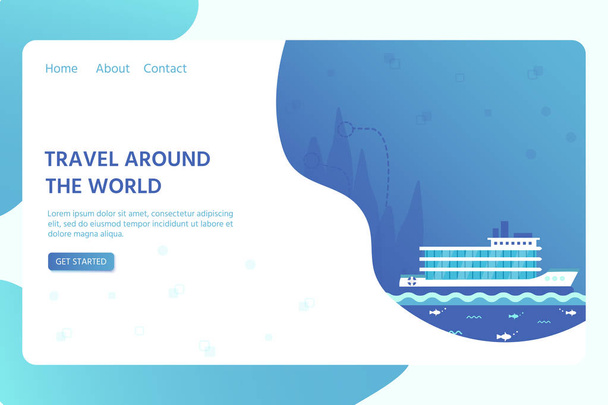Landing page template for online Shopping with flat people chara - Вектор,изображение