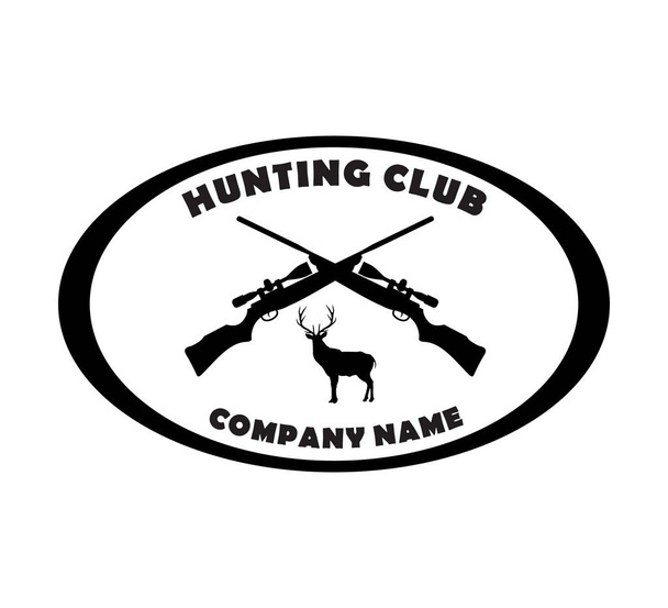 cruzado rifle arma silhueta logotipo design modelo inspiração para a caça esporte ao ar livre
 - Vetor, Imagem