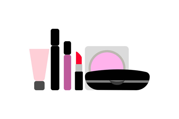 conjunto de cosméticos y maquillaje, aislar sobre fondo blanco
 - Vector, imagen