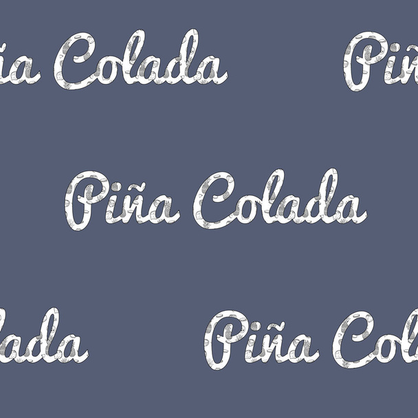 Vector Retro Pina Colada Pattern Lettres sur la marine bleu design de motif sans couture
. - Vecteur, image