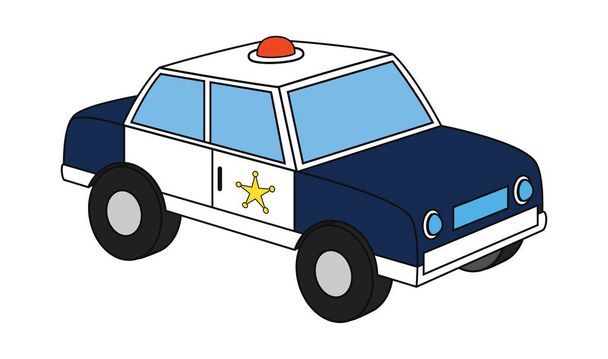 Poliisiauto - Retro Cop poliisi vektori kuvitus
 - Vektori, kuva