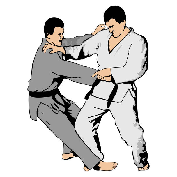 Ju-jutsu luchando
 - Vector, imagen