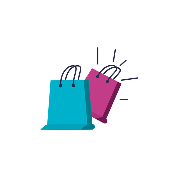 set of shopping bags isolated icon - Vector, Image