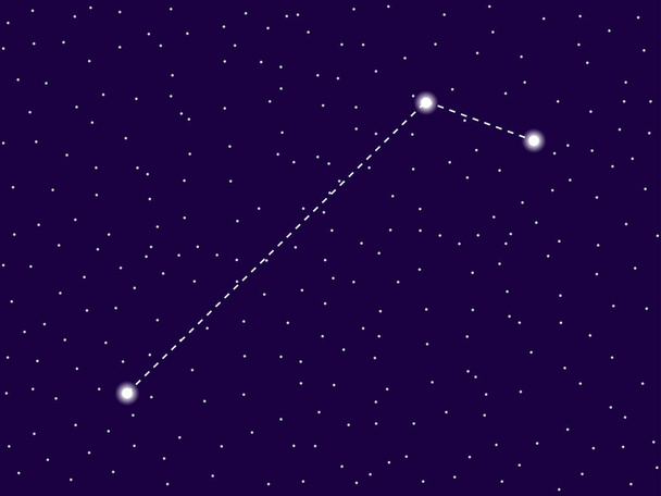 Equuleus takımyıldızı. Starry gece gökyüzü. Yıldızlar ve galaksiler kümesi. Derin boşluk. Vektör Illustration - Vektör, Görsel