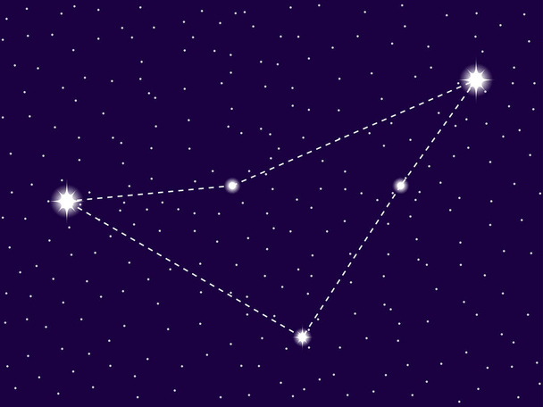 Созвездие Инда. Ночное звездное небо. Скопление звёзд и галактик. Глубокий космос Векторная иллюстрация
 - Вектор,изображение