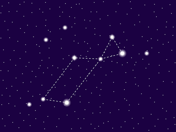 Lyra constellation. Starry night sky. Cluster of stars and galaxies. Deep space. Vector illustration - Vector, Image