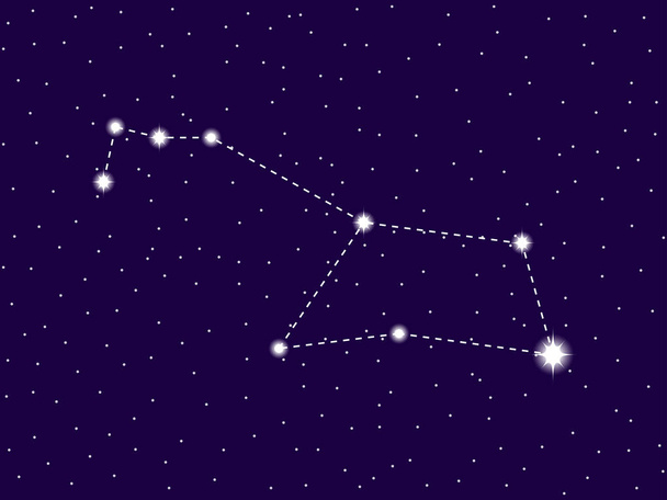 Constelación de cachorros. Cielo nocturno estrellado. Racimo de estrellas y galaxias. Espacio profundo. Ilustración vectorial
 - Vector, Imagen