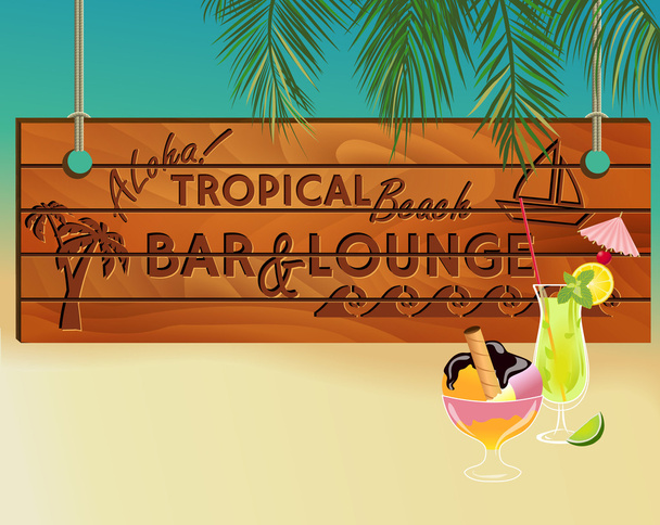 Illustration de panneaux de bar sur la plage
 - Vecteur, image