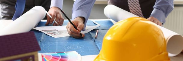 Architect Engineer Sketching Construction Project - Photo, Image
