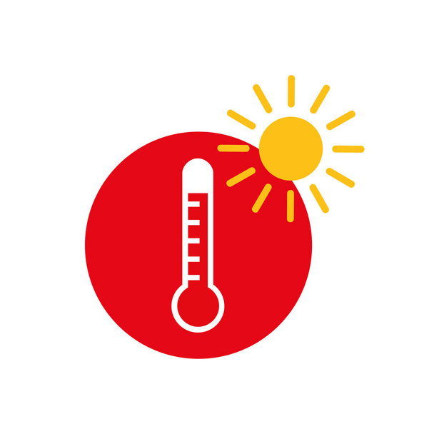 hot summer weather icon on white background - Vector, Image