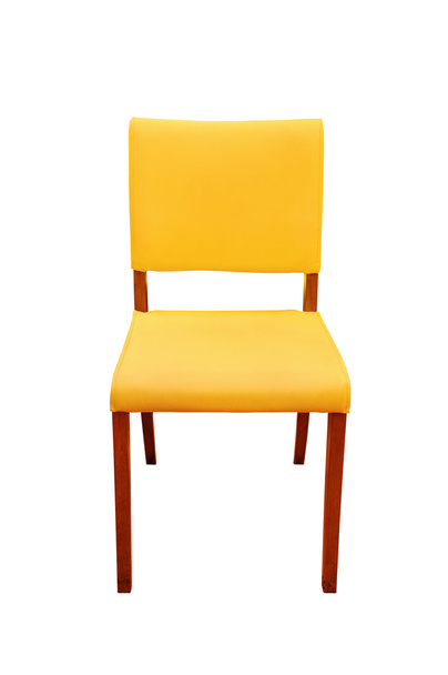Шкіряний жовтий стілець ізольований
 - Фото, зображення