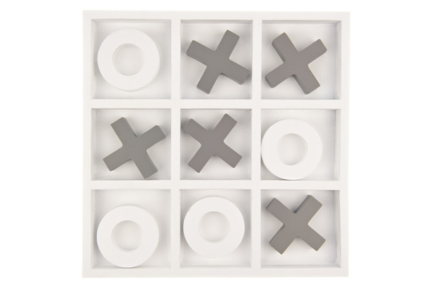 šedá bílá hrací deska izolovaná - Fotografie, Obrázek