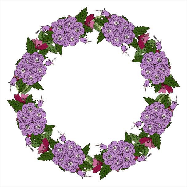 invitation card with floral wreath for your design - Vektör, Görsel