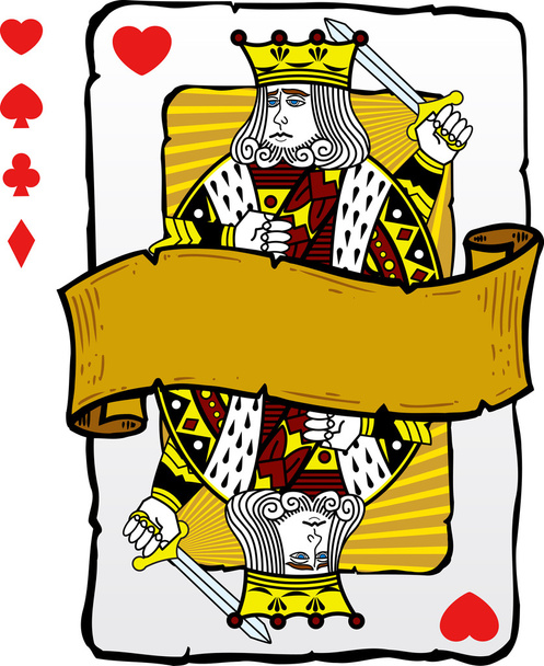 Spielkarten-Stil König Illustration - Vektor, Bild