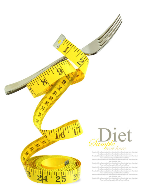 Сбалансированная диета в виде вилки на ленте
 - Фото, изображение